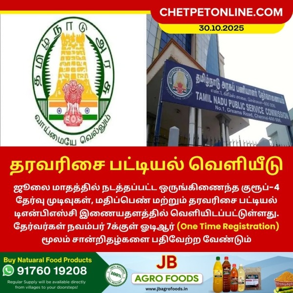 தரவரிசை பட்டியல் வெளியீடு!