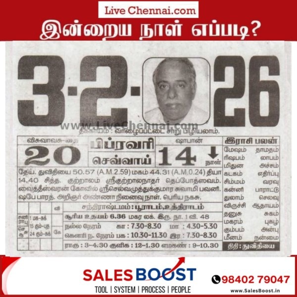 Auspicious (Nalla Neram) time today (Feb 3rd)