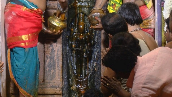 திருவண்ணாமலை அண்ணாமலையார் கோவிலில் லிங்கோத்பவருக்கு அபிஷேகம்!