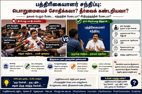 பத்திரிகையாளர் சந்திப்பு: பொறுமையைச் சோதிக்கவா? தீர்வைக் கண்டறியவா?